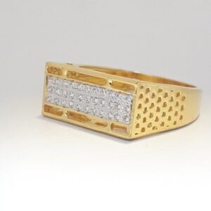 916 cz gold casual ring for men