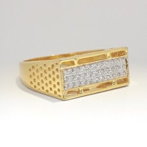 916 cz gold casual ring for men