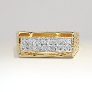 916 cz gold casual ring for men