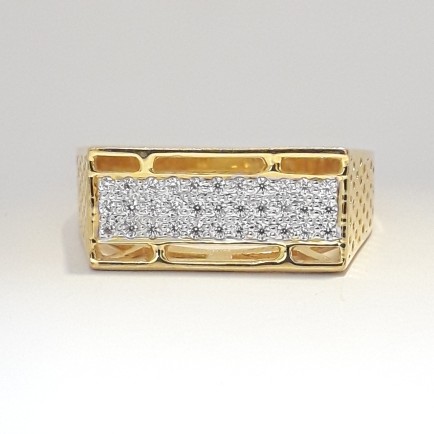 916 cz gold casual ring for men