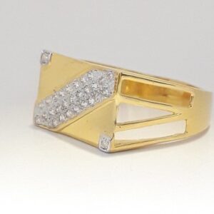 916 cz gold unique men's ring