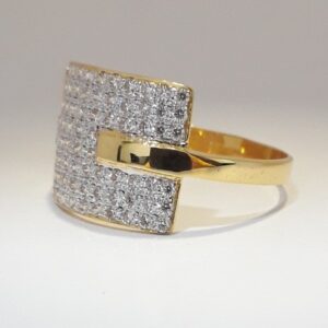 916 cz gold fancy gents ring