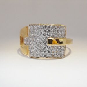 916 cz gold fancy gents ring
