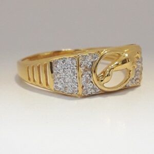 916 cz gold light weight jaguar ring for men