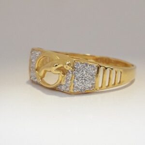 916 cz gold light weight jaguar ring for men