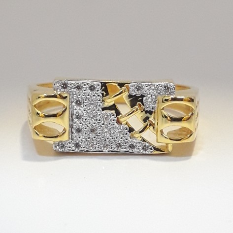 916 cz gold exclusive men's ring