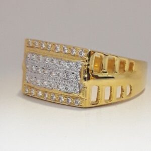 916 cz gold casual ring for men