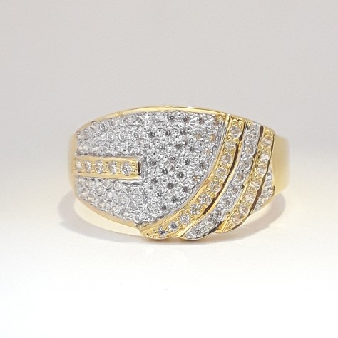 916 cz gold exclusive ring for men