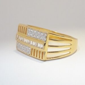 916 cz gold channel setting gents ring