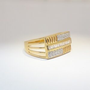 916 cz gold channel setting gents ring