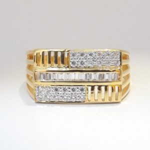 916 cz gold channel setting gents ring