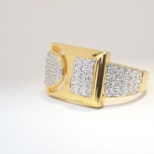 916 cz gold exclusive gents ring