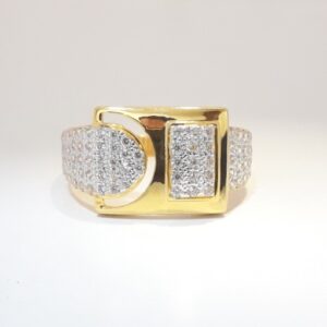 916 cz gold exclusive gents ring