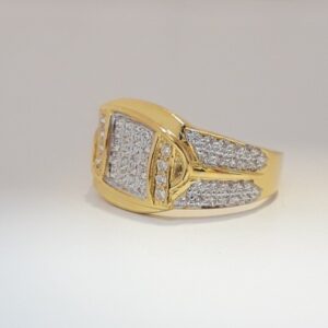 916 cz gold fancy gents ring