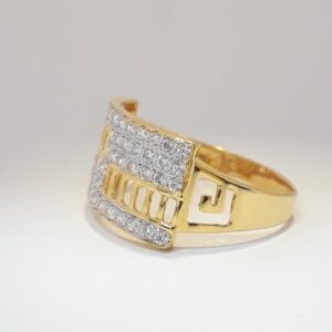 916 cz gold light weight gents ring