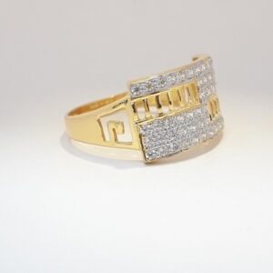 916 cz gold light weight gents ring