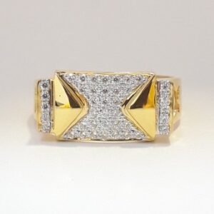 916 cz gold casual ring for men