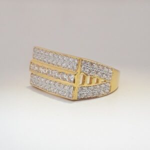 916 cz gold channel setting gents ring