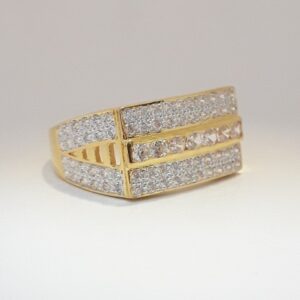 916 cz gold channel setting gents ring