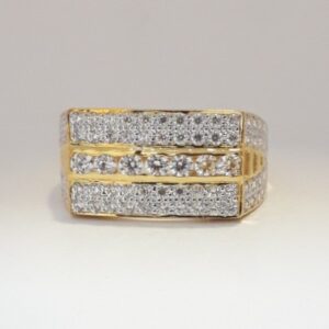916 cz gold channel setting gents ring