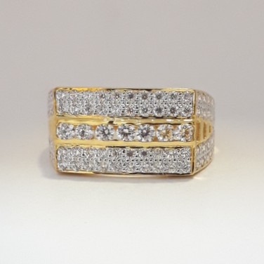 916 cz gold channel setting gents ring