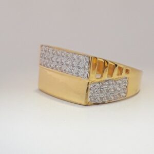 916 cz gold Traditional ring for men