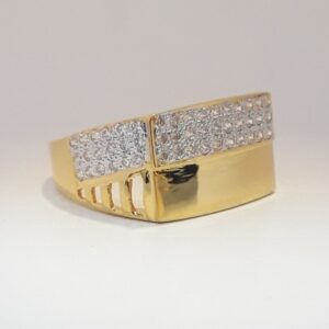 916 cz gold Traditional ring for men
