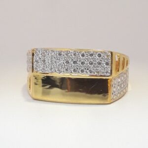 916 cz gold Traditional ring for men