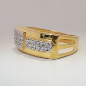 916 cz gold exclusive gents ring