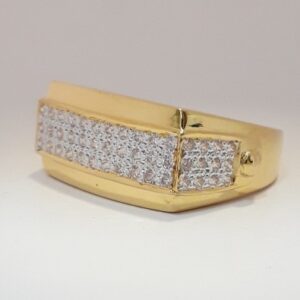 916 cz gold casual gents ring