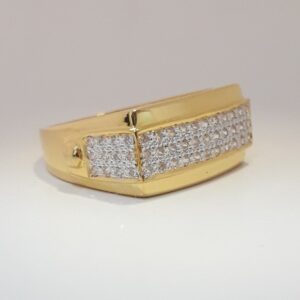 916 cz gold casual gents ring