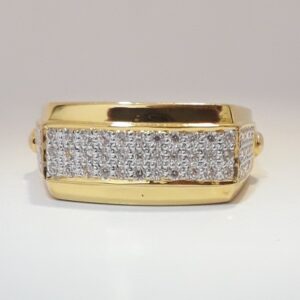 916 cz gold casual gents ring