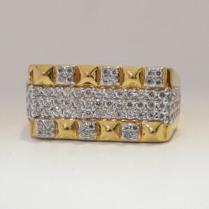916 cz gold extreme ring for men