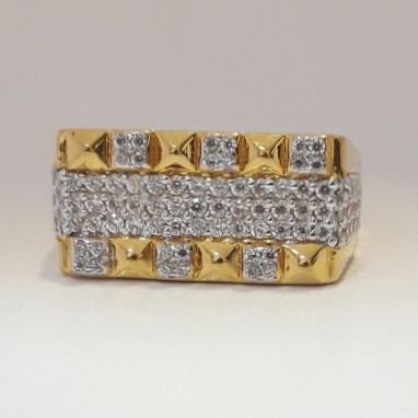916 cz gold extreme ring for men