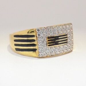 916 cz gents carving ring