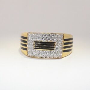 916 cz gents carving ring
