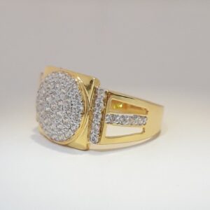 916 cz gold casual ring for men