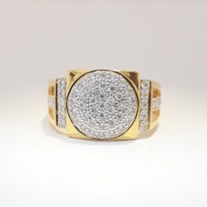 916 cz gold casual ring for men