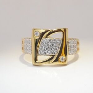 916 cz gold unique gents ring