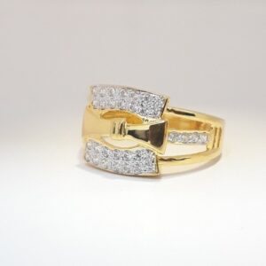 916 cz gold fancy ring for men