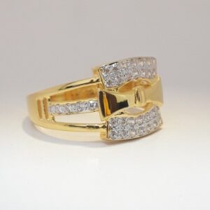 916 cz gold fancy ring for men