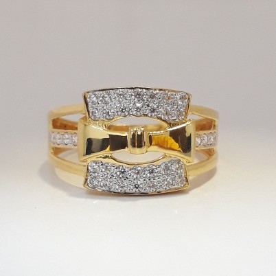 916 cz gold fancy ring for men