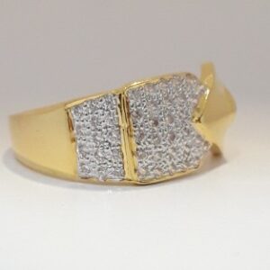 916 cz gold unique gents ring