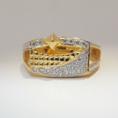 916 cz gold men's ring
