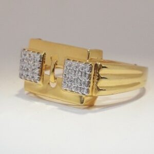 916 cz gold gents ring