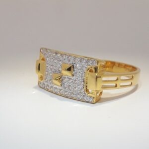916 Gold CZ fancy ring for men