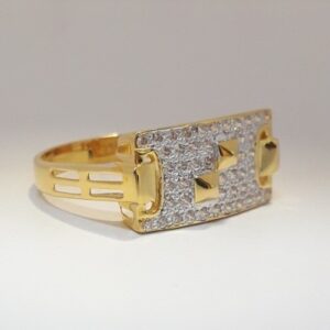916 Gold CZ fancy ring for men
