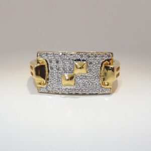 916 Gold CZ fancy ring for men