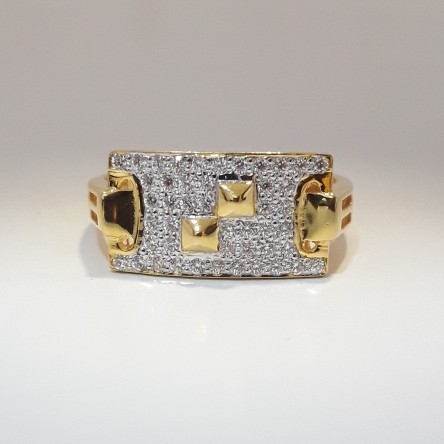 916 Gold CZ fancy ring for men