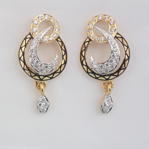 916 Gold best carving designing earrings HG2709